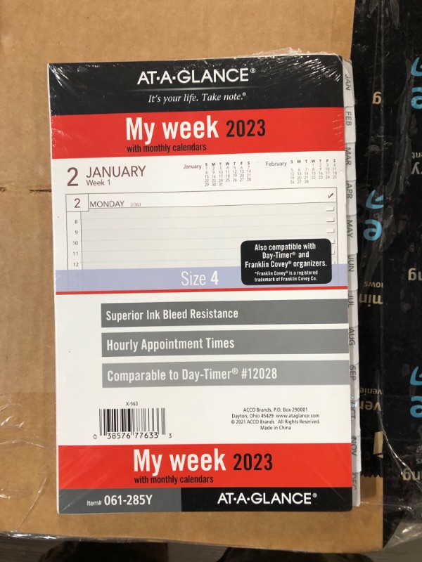 Photo 2 of AT-A-GLANCE 2023 Weekly Planner Refill, Hourly, 12028 Day-Timer, 5-1/2" x 8-1/2", 