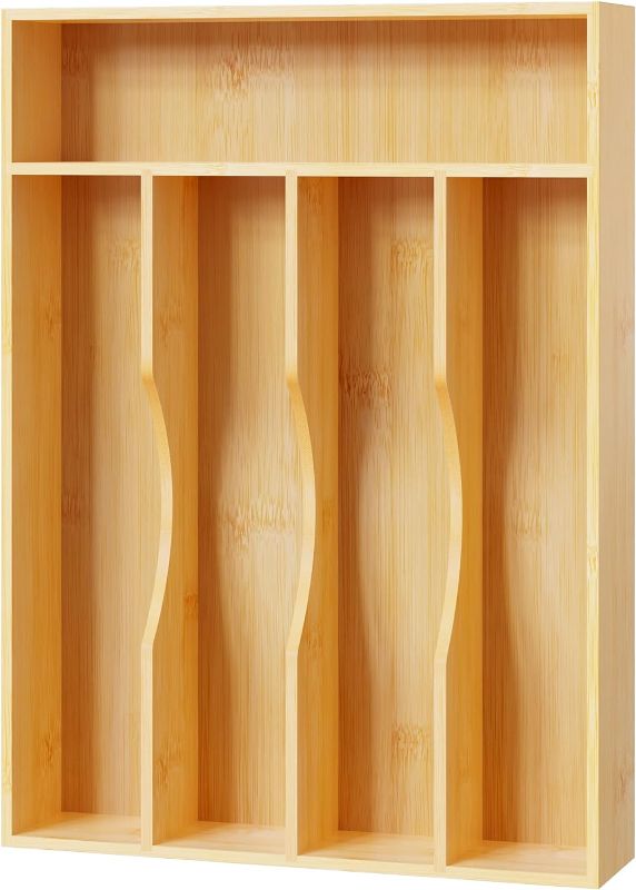 Photo 1 of ***SEE NOTES*** 
Bellsal Utensil Organizer 10 Inch Silverware Tray for Drawer Utensil Holder  5 Slots Natural