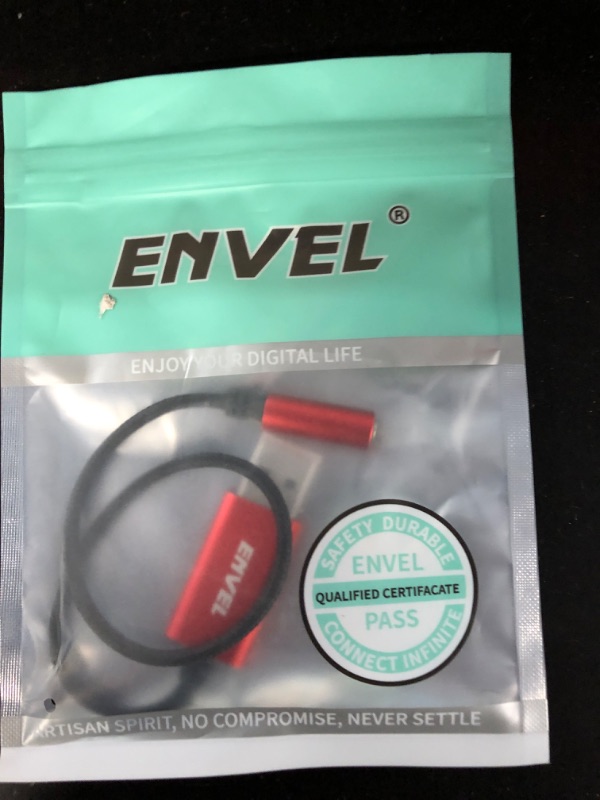 Photo 2 of ENVEL USB to 3.5mm Jack Audio Adapter,USB to AUX,External Stereo Sound Card for PS4/PS5/PC/Laptop, Headphone Adapter with Built-in Chip TRRS 4-Pole Mic-Supported Red