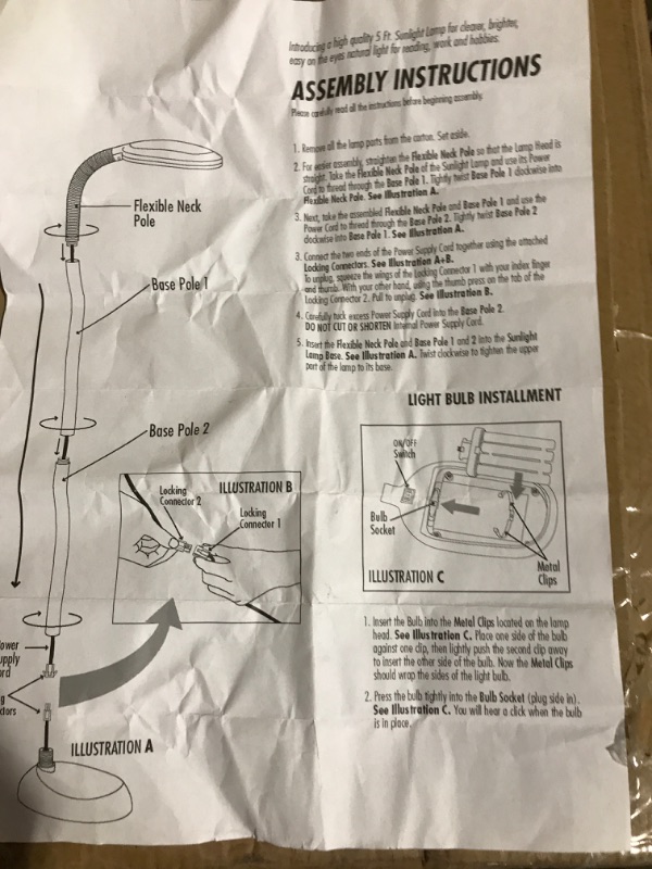 Photo 3 of * used * damaged * sold for parts * 
Verilux SmartLight Full Spectrum LED Modern Floor Lamp with Adjustable Brightness, Flexible Gooseneck 