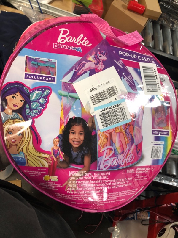 Photo 3 of Barbie Pop Up Castle - Dreamtopia Pink Princess Play Tent for Kids | Folds Into Carrying Case - Sunny Days Entertainment