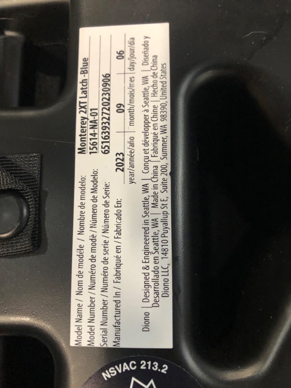 Photo 2 of Diono Monterey 2XT Latch 2 in 1 High Back Booster Car Seat with Expandable Height & Width, Side Impact Protection, 8 Years 1 Booster, Blue 2XT Blue