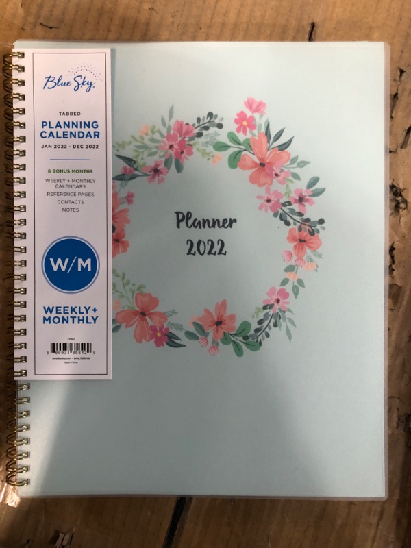 Photo 2 of Blue Sky 2022 Weekly & Monthly Planner, 8.5" x 11", Frosted Flexible Cover, Wirebound, Laurel (135842) 8.5"x11" Old Edition