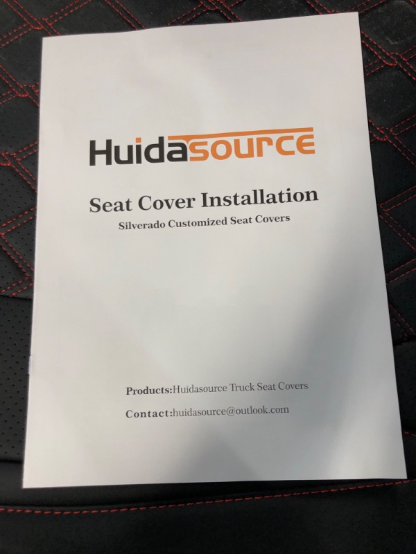 Photo 2 of Huidasource Silverado Seat Covers 2003-2013 and 2019-2022 Chevy Silverado Sierra 1500 2500HD 3500HD(Full Set/Black&Red) Full Set/Black & Red Crew Cab 2003-2013&2019-2022