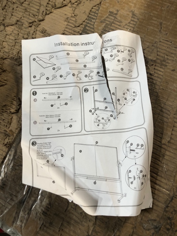 Photo 4 of VIZ-PRO Double-Sided Mobile Whiteboard, 72 x 48 Inches, Magnetic
