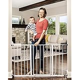 Photo 2 of Regalo Easy Step 36" Extra Tall Walk Thru Baby Gate, Includes 4-Inch Extension Kit, 4 Pack of Pressure Mount Kit and 4 Pack Wall Cups and Mounting Kit, Pack of 1