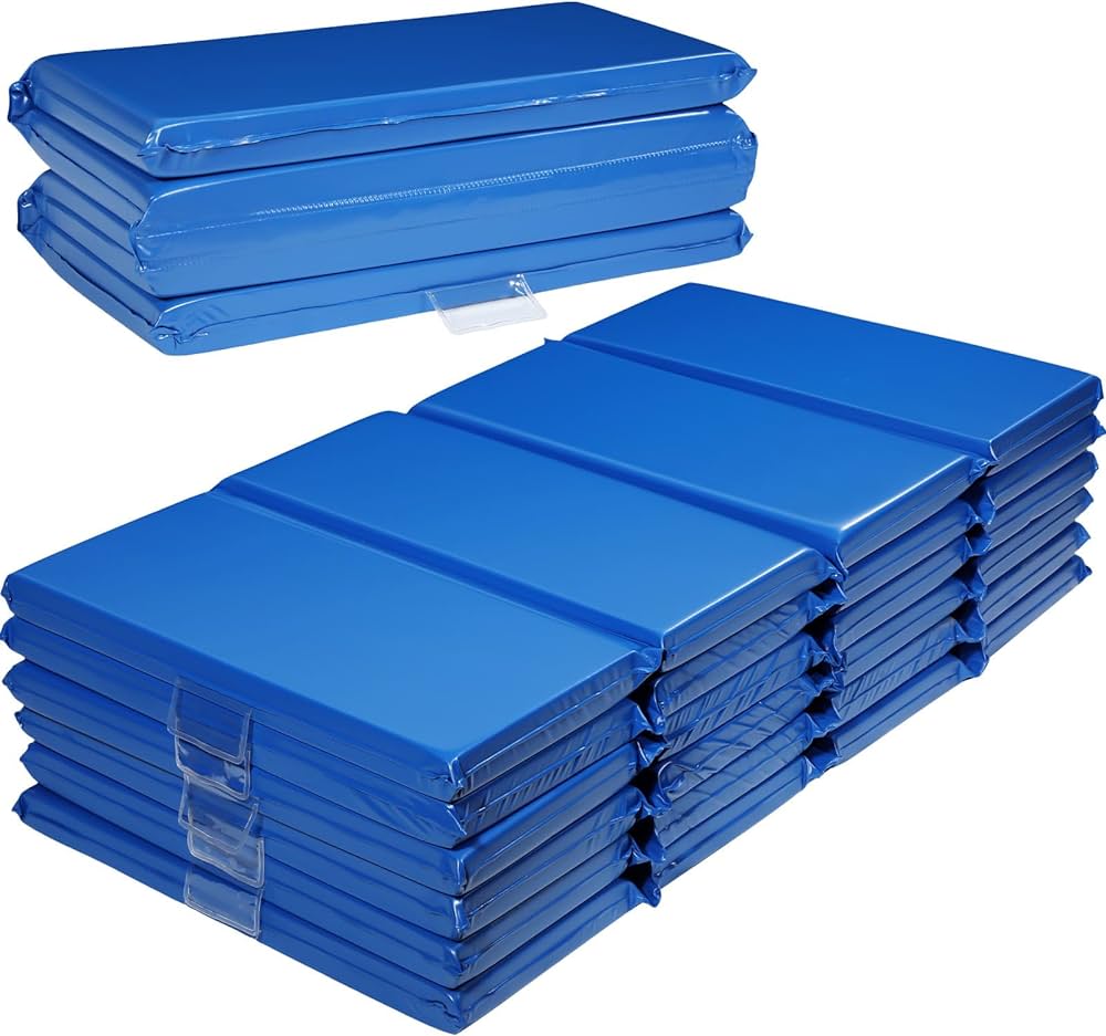 Photo 1 of 6 pack folding rest mats for kids (blue)