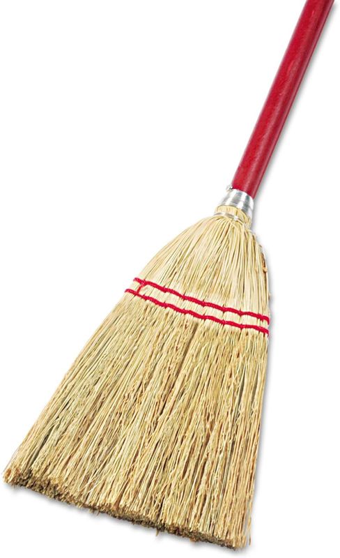 Photo 1 of Boardwalk 951TEA Lobby/Toy Broom, Corn Fiber Bristles, 39" Wood Handle, Red/Yellow