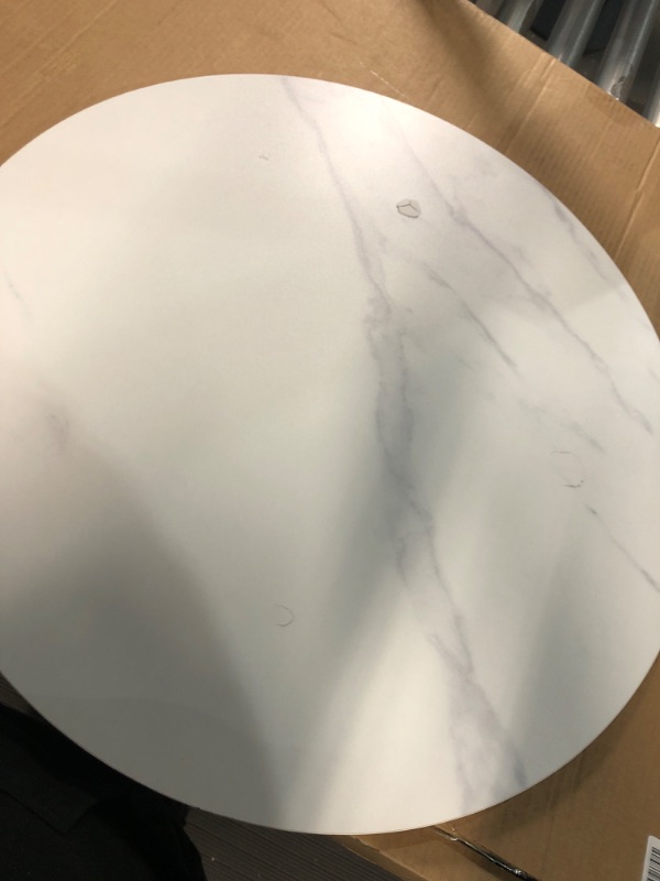 Photo 3 of ( see notes )Round Coffee Table Modern Coffee Table Marble White 23.6x23.6x14.2inch