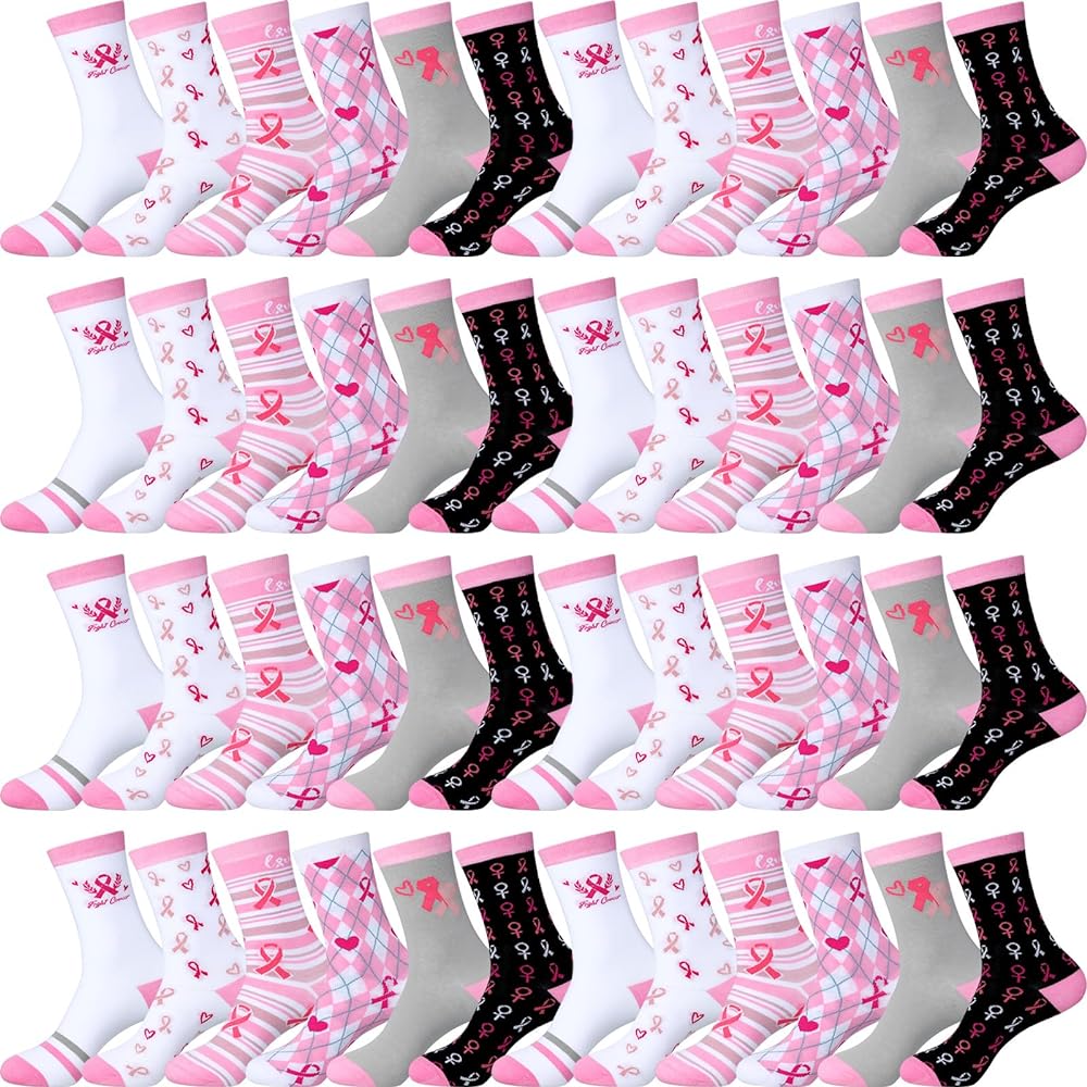 Photo 1 of TOULITE 48 pairs of breast cancer awareness socks