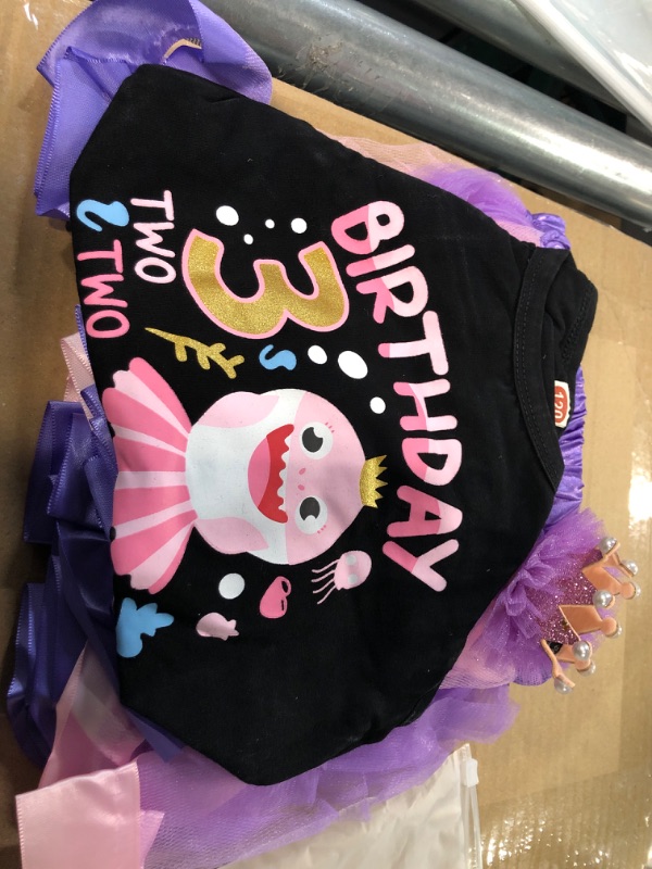 Photo 1 of 3rd birthday shark outfit (with crown) Black and purple