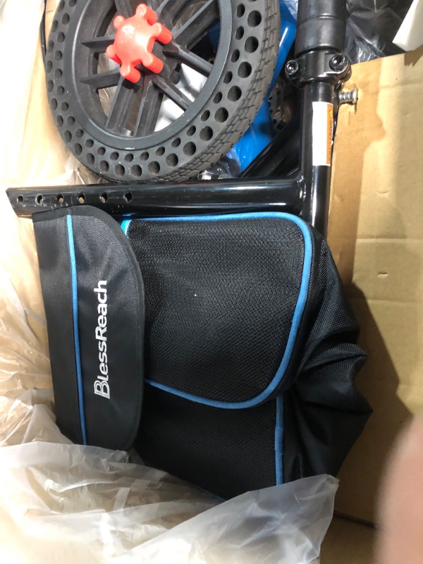 Photo 1 of ***SEE NOTE*** BlessReach All Terrain Steerable Knee Scooter Crutch Alternative?Deluxe Medical Scooter Double Handbrake,for Adults Injured Ankle & Foot Recovery Scooter in Blue