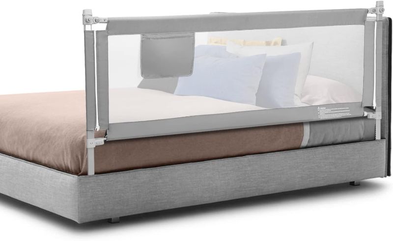 Photo 1 of BABY JOY Bed Rail for Toddlers, 77'' Extra Long, Height Adjustable & Foldable Baby Bed Rail Guard w/Storage Pocket, Twin Double Full Size Queen King Mattress