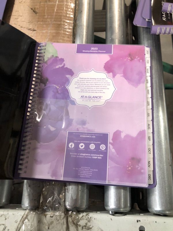 Photo 1 of AT-A-GLANCE 2023 Weekly & Monthly Planner, 8-1/2" x 11", Large, Beautiful Day, Lavender (938P-905) Beautiful Day 2023 Old Edition