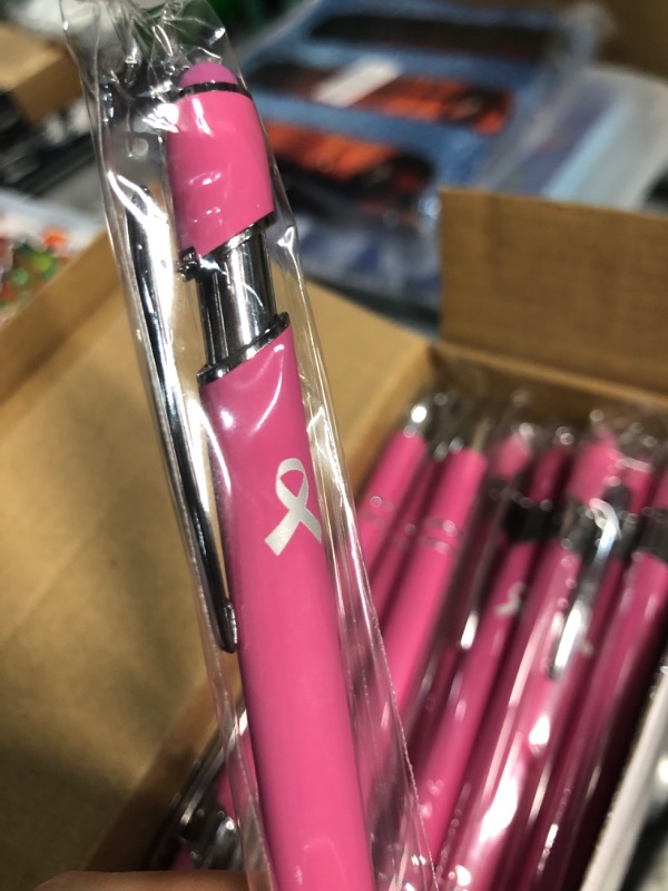 Photo 3 of Ctosree 100 Pack Breast Cancer Awareness Pen Pink Ribbon