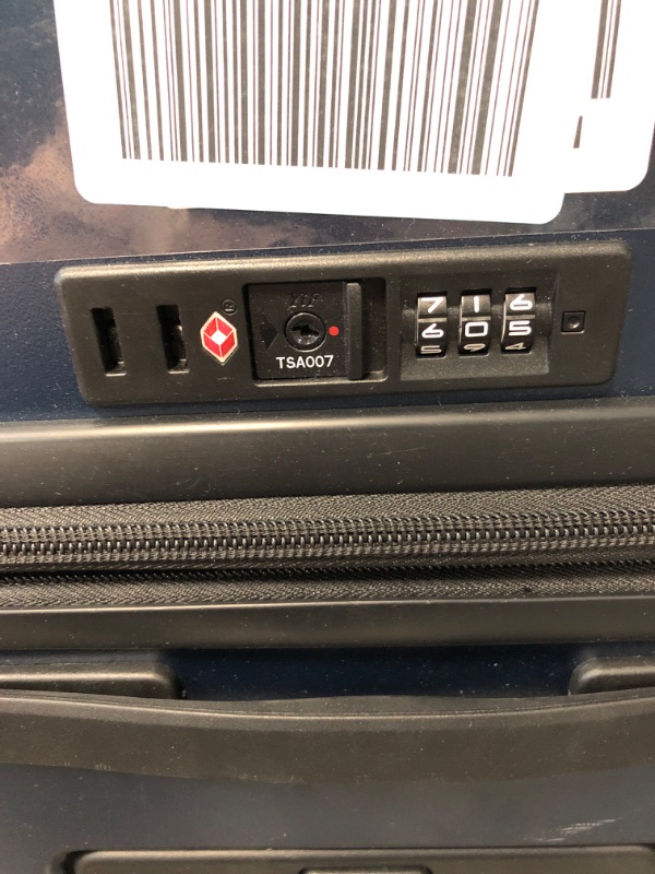 Photo 1 of PC 28 Inch Luggage with Spinner Wheels - Hardside Expandable Large Checked Luggage - Aluminum Corner for Hassle-free Travel (Blue Suitcase) Navy Blue 28