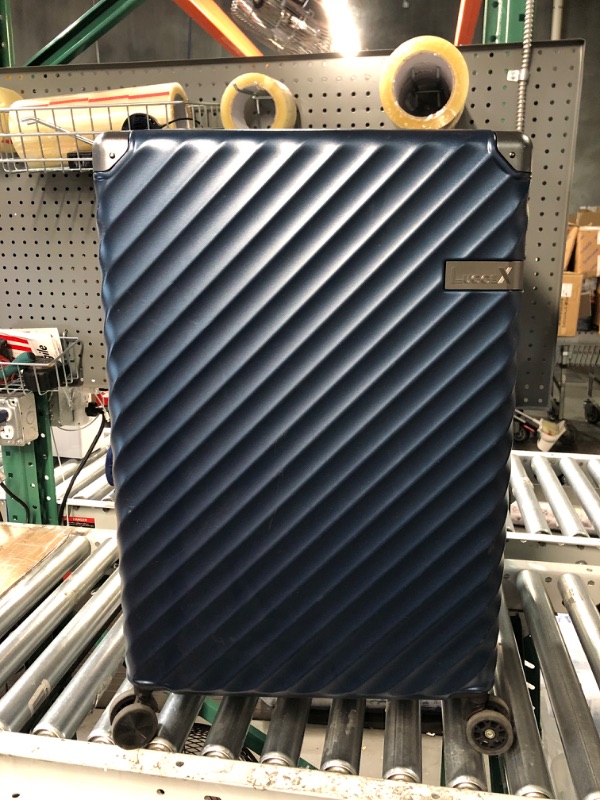 Photo 1 of PC 28 Inch Luggage with Spinner Wheels - Hardside Expandable Large Checked Luggage - Aluminum Corner for Hassle-free Travel (Blue Suitcase) Navy Blue 28