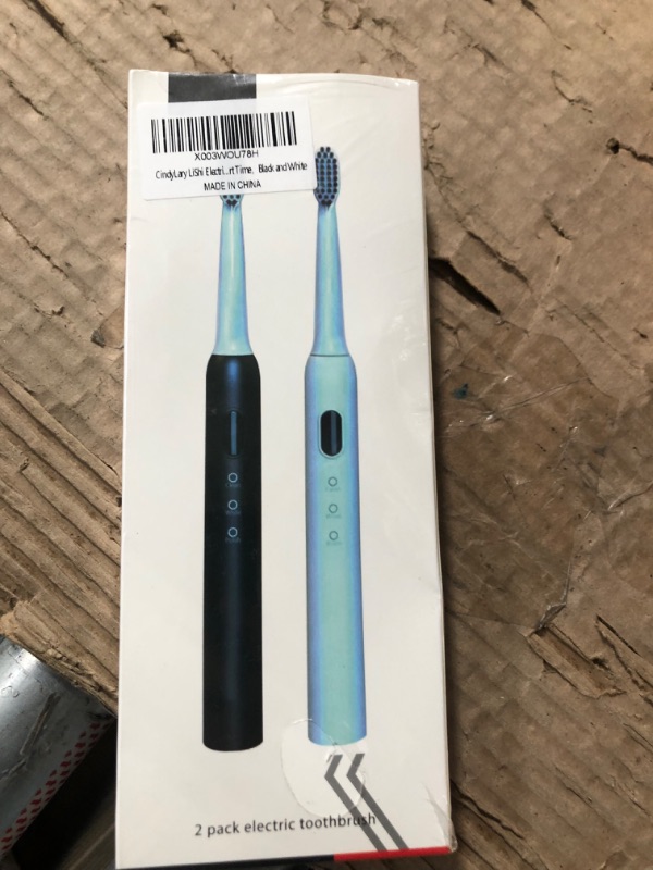 Photo 4 of * functional * see all images * 
CindyLary 2pack Electric Toothbrush IPx7 Waterproof 3 Modes with 2 MIN Smart Time?USB Charging Black and White