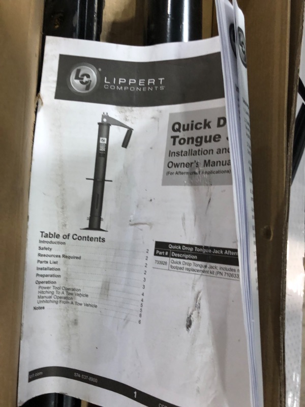 Photo 5 of Lippert 733926 Quick Drop Tongue Jack for A-Frame Travel, Cargo, and Utility Trailers or 5th Wheel RVs, Black,2000lb