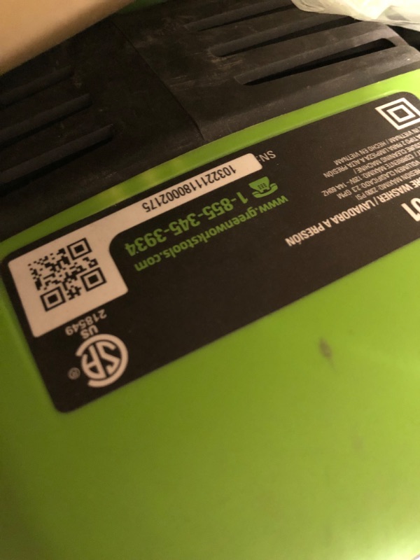 Photo 1 of *PARTS ONLY DOES NOT FUNCTION*
Greenworks PRO 2300 PSI TruBrushless (2.3 GPM) Electric Pressure Washer 