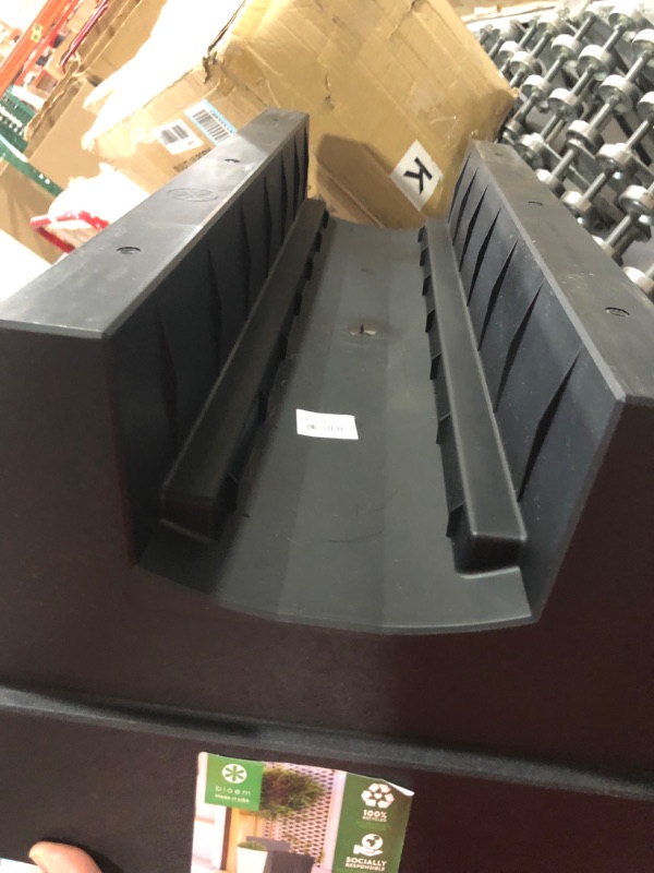 Photo 1 of Bloem Finley Deck Rail Rectangle Planter: 24" - Black - Matte Finish, Fits Rail Sizes 3"-6", 100% Recycled Plastic Box, for Indoor and Outdoor Use, Gardening, 7.5 Gallon Capacity