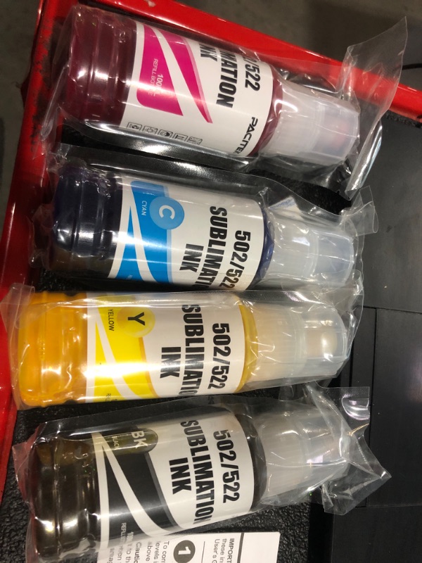 Photo 3 of *NOT RETURNABE* Sublimation Ink Refill for EcoTank Supertank Inkjet Printer Epson 2803 Sublimation Ink Anti-UV, ICC Free Widely Autofill for Epson 2720 ET-2760 Sublimation Ink 400ML & 