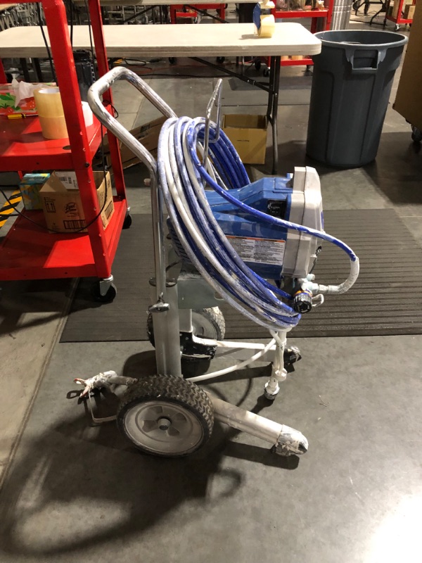 Photo 5 of ***NOT FUNCTIONAL - FOR PARTS - NONREFUNDABLE - SEE COMMENTS***
Graco 17G180 Magnum ProX19 Cart Paint Sprayer, Blue & white