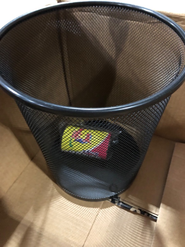 Photo 4 of Pack Trash Can Mesh Round Open Top Wastebasket 