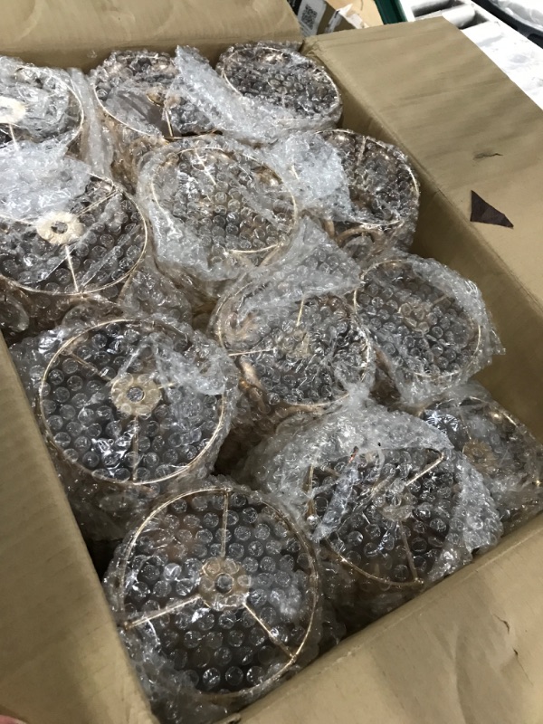 Photo 1 of Tatuo 12 Pcs 24 Inch Gold Wedding Centerpiece Vases for Table Crystal Flower Trumpet Vase Metal Flower Vase Stand with Diamond for Wedding Party Reception Dining Room Living Room