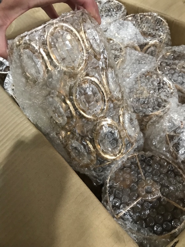 Photo 1 of Tatuo 12 Pcs 24 Inch Gold Wedding Centerpiece Vases for Table Crystal Flower Trumpet Vase Metal Flower Vase Stand with Diamond for Wedding Party Reception Dining Room Living Room