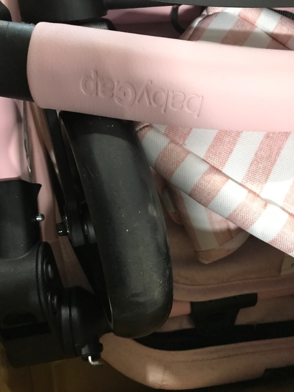 Photo 4 of babyGap by Delta Children 2-in-1 Carriage Stroller - Greenguard Gold Certified - Car Seat Compatible, One-Handed Fold, Lightweight & Oversized Canopy - Made with Sustainable Materials, Pink Stripes