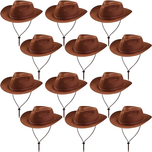 Photo 1 of 20 piece GiftExpress Felt Cowboy Hat, Western Cowgirl Hat Rodeo Style Costume - CHILD SIZE