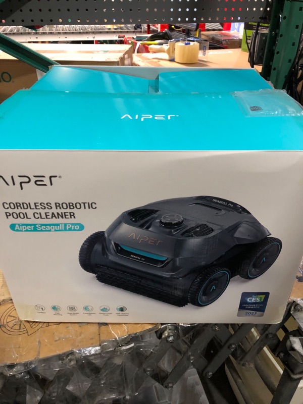 Photo 2 of (2023 New) AIPER Seagull Pro Lite Cordless Robotic Pool Vacuum Cleaner, Wall Climbing Pool Vacuum Lasts up to 140 Mins, Quad-Motor System, Smart Navigation, Ideal for In-Ground Pools up to 1,614 Sq.ft Seagull Pro Lite Dark Gray