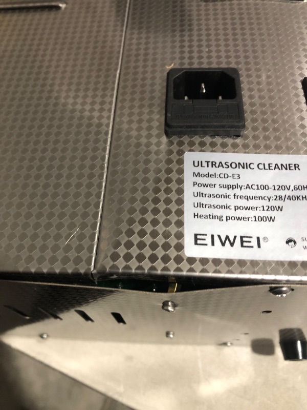 Photo 5 of * see images for damage *
EIWEI 3L Ultrasonic Cleaner Dual-Frequency Professional Digital Stainless Steel Cleaning Machine with Heater 