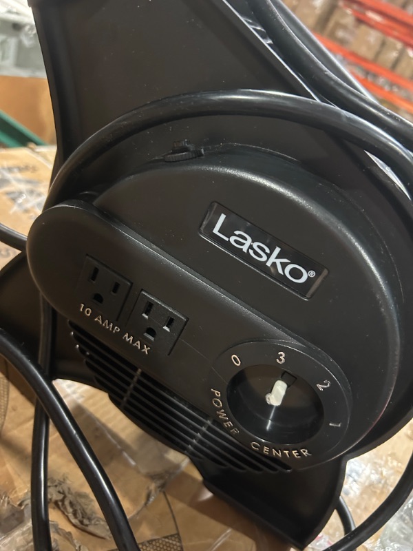 Photo 1 of Lasko U12104 High Velocity Pro Pivoting Utility Fan for Cooling, Ventilating, Exhausting and Drying at Home, Job Site and Work Shop, Black 12104 12.2 x 9.6 x 12.3 inches *MISSING KNOB** WILL NOT TURN ON