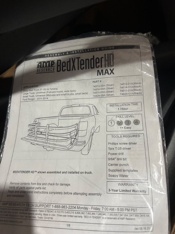 Photo 4 of AMP Research BedXTender HD Max | 74814-01A | Fits 2019 - 2023 RAM 1500 Classic; 2011 - 2023 RAM 2500/3500 Standard Cab; 2011 - 2018 RAM 1500; & Other Various 1982 - 2023 Vehicles (See Description) Black