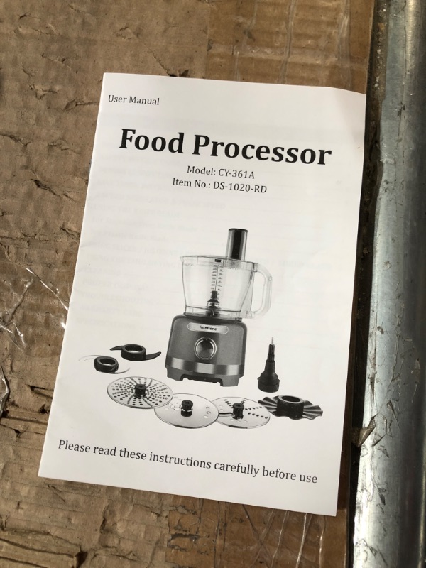 Photo 1 of **parts only-see comments** Homtone Professional Food Processors Food Chopper, 600W with 16 Cup Processor Bowl, 4 Blades, Food Chute and Pusher for Shredding, Pureeing Vegetables, Meat, Grains, Nuts
