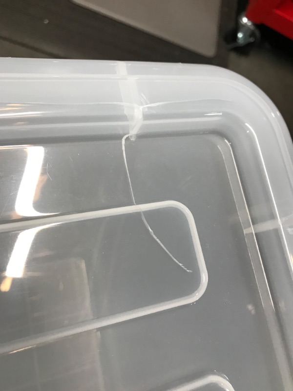 Photo 1 of *Cracked* IRIS USA 91 Qt. Plastic Storage Container Bin with Secure Lid and Latching Buckles