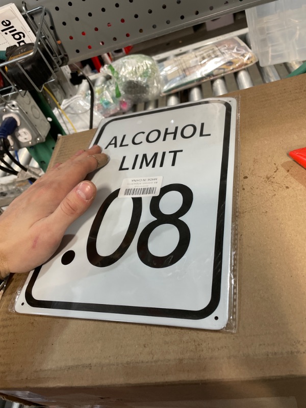 Photo 4 of Alcohol Limit 0.08 We Arrest Drunk Drivers Warning Sign on the Highway 8x12 Inch 3 8x12inch