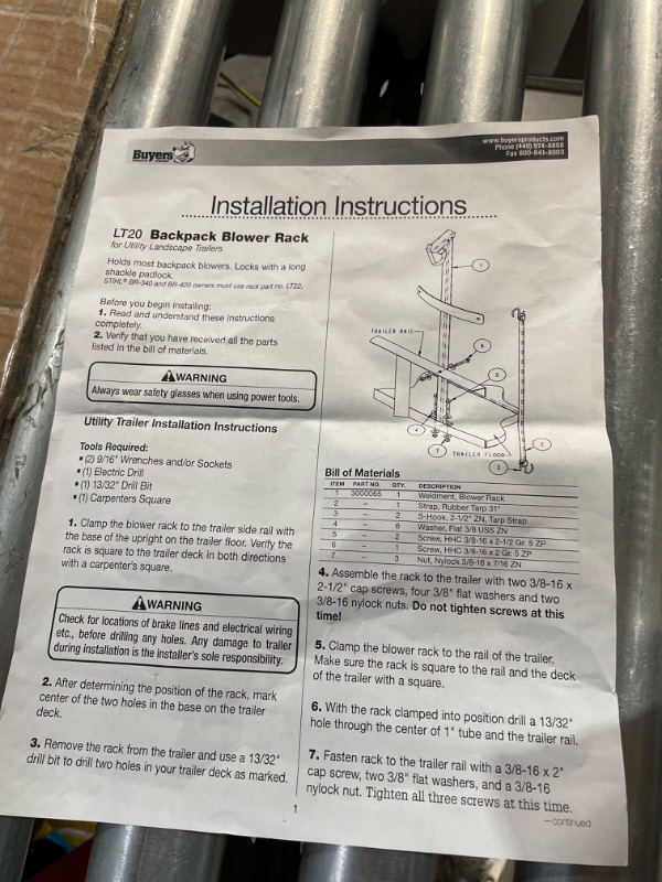 Photo 4 of *FOR PARTS* Buyers Products LT20 Backpack Blowers RACK