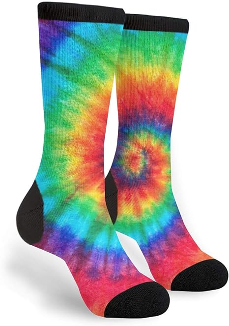 Photo 1 of *Photo for Reference* Tie Dye Rainbow Rustic Pride Casual Funny Funky Novelty Fashion Comfortable Socks For Men Women