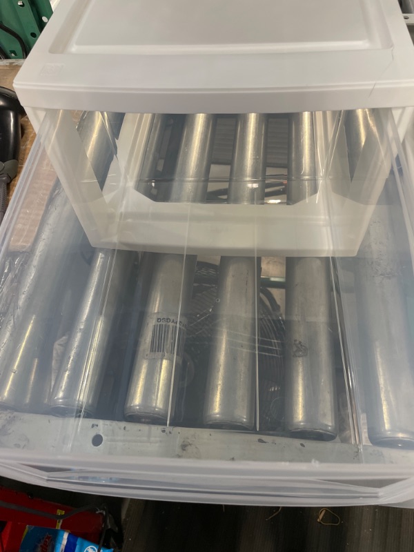 Photo 4 of *Cracked* IRIS USA Stackable Storage Drawer- White, 3 Pack White 14.5 Qt. -3 Pack Drawer
