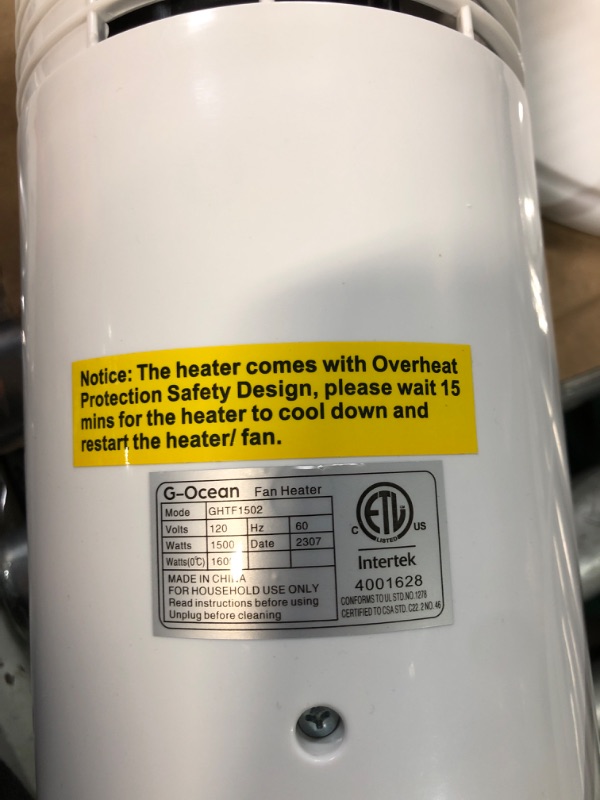 Photo 4 of ***NOT FUNCTIONAL - DOESN'T STAY ON - FOR PARTS ONLY - NONREFUNDABLE***
Space Heater for Large Room, 34" Tower Heater with Remote, 1500W Oscillating