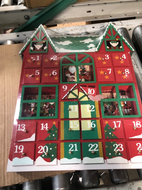 Photo 2 of *Minor Damage* Christmas Wooden Advent Calendar House