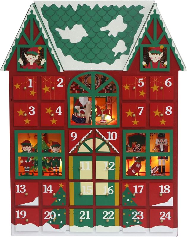 Photo 1 of *Minor Damage* Christmas Wooden Advent Calendar House