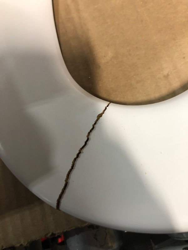 Photo 1 of *Cracked Seat* Bemis 1500EC 390 Lift-Off Wood Elongated Toilet SEAT, Cotton White