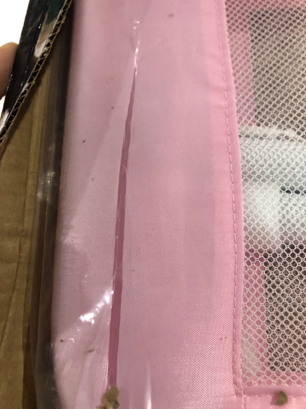 Photo 1 of *Cut Minor* Dream On Me Adjustable Mesh Bed Rail in Pink, Two Height Levels, Breathable and Durable Fabric, Lightweight and Portable Bed Rail for Toddlers, Double Pack