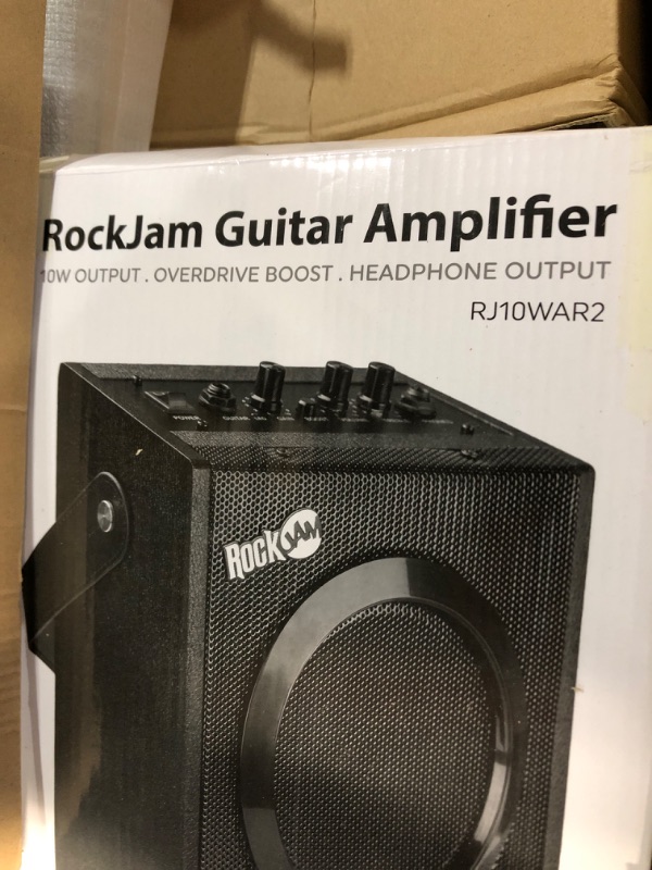 Photo 4 of ***USED - UNABLE TO TEST - NECK CRACKED - SEE PICTURES***
RockJam Electric Guitar Superkit with 10-watt Amp, Gig Bag, (RJEG03-SK-BK)