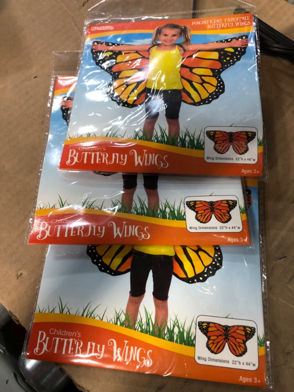 Photo 2 of  Monarch Butterfly-Wings-Costume for Girls Dress-Up, Kids Fairy Costumes