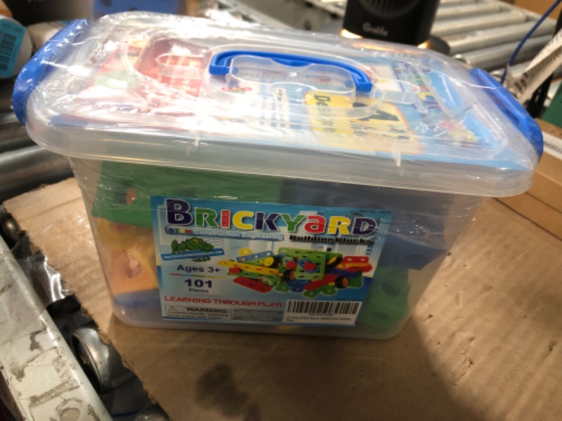 Photo 2 of Brickyard Building Blocks STEM Toys - Educational Building Toys for Kids Ages 4-8 with 163 Pieces, Tools, Design Guide and Toy Storage Box, Gift for Boys & Girls